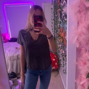 Me to We Gray Cutout T-Shirt